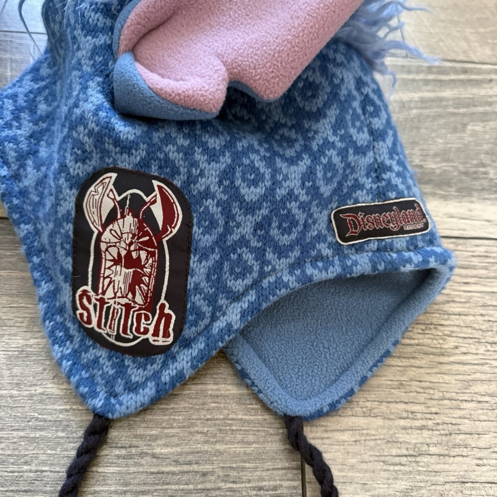 Disneyland Resort Stitch Experiment‎ 626 Knit Lined Beanie Fleece Hat Plush Ears - Picture 7 of 14